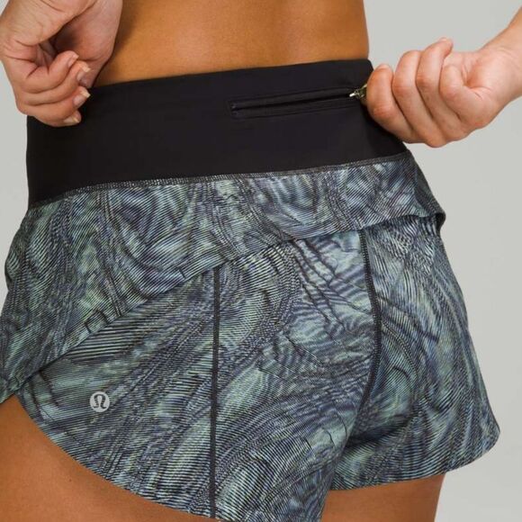 Lululemon Speed Up Low Rise Shorts Black Gray Athletic - Picture 4 of 12